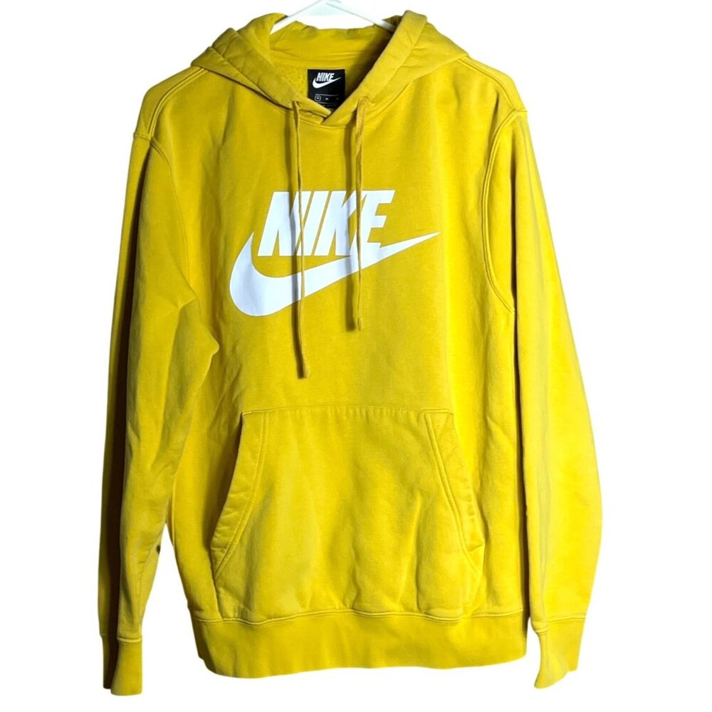 Nike Sportswear Club Sweatshirt Crew Pullover Hoodie Gold Athletic Unisex Mens M